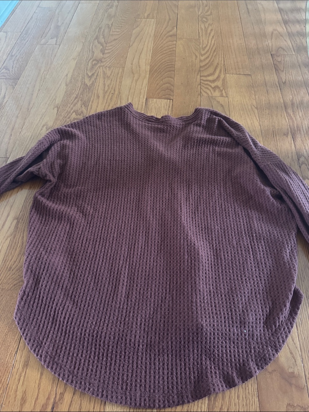 Waffle Knit Henley Top in burnt orange - Picture 2 of 2